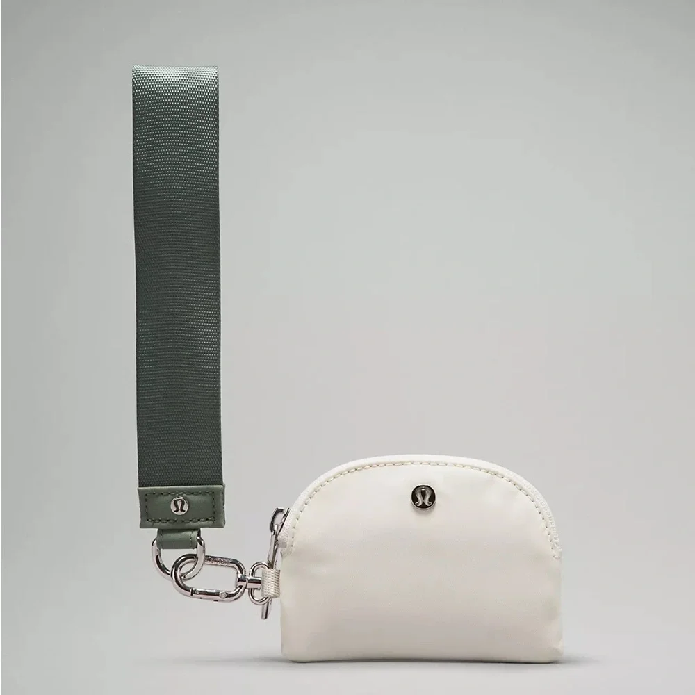 Lululemon Dual Pouch Wristlet- Grey Eucalyptus/Bone